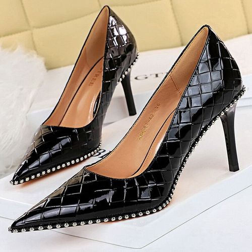 Bigtree-Escarpins  Talons Hauts De Qualit Pour Femme,Chaussures  Rivets En Mtal,Stiletto,Banquet De Luxe,2023 - 35