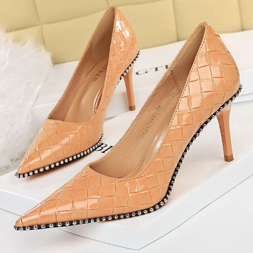 Bigtree-Escarpins  Talons Hauts De Qualit Pour Femme,Chaussures  Rivets En Mtal,Stiletto,Banquet De Luxe,2023 - 40