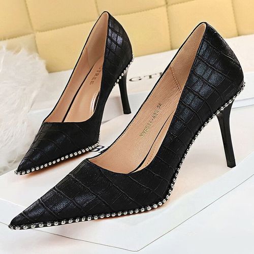 Bigtree-Escarpins  Talons Hauts De Qualit Pour Femme,Chaussures  Rivets En Mtal,Stiletto,Banquet De Luxe,2023 - 37