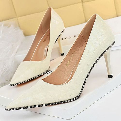 Bigtree-Escarpins  Talons Hauts De Qualit Pour Femme,Chaussures  Rivets En Mtal,Stiletto,Banquet De Luxe,2023 - 42