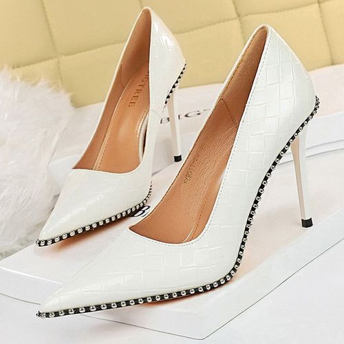 Bigtree-Escarpins  Talons Hauts De Qualit Pour Femme,Chaussures  Rivets En Mtal,Stiletto,Banquet De Luxe,2023 - 41