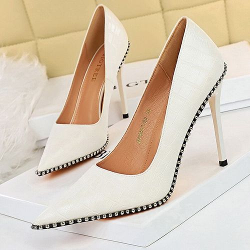 Bigtree-Escarpins  Talons Hauts De Qualit Pour Femme,Chaussures  Rivets En Mtal,Stiletto,Banquet De Luxe,2023 - 34