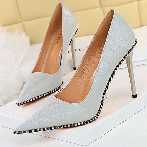 Bigtree-Escarpins  Talons Hauts De Qualit Pour Femme,Chaussures  Rivets En Mtal,Stiletto,Banquet De Luxe,2023 - 42