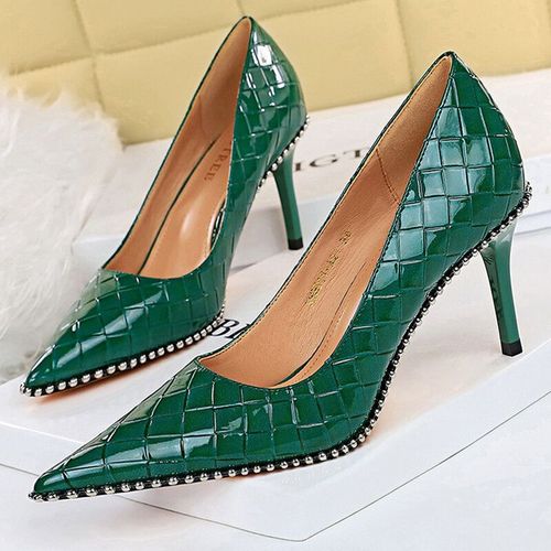 Bigtree-Escarpins  Talons Hauts De Qualit Pour Femme,Chaussures  Rivets En Mtal,Stiletto,Banquet De Luxe,2023 - 34