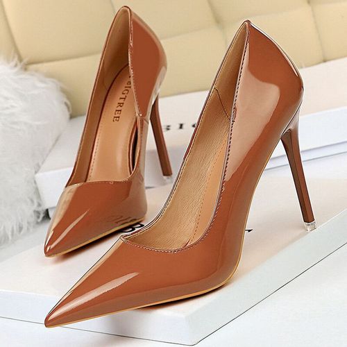 Bigtree-Escarpins En Cuir Verni Pour Femmes,Chaussures  Talons Hauts,Escarpins De Base,Chaussures De Mariage,Talons Aiguilles,Grande Taille 43