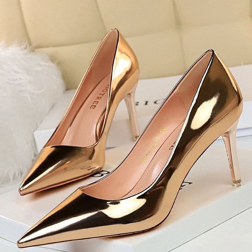 Bigtree-Escarpins En Cuir Verni Pour Femmes,Chaussures  Talons Hauts,Escarpins De Base,Chaussures De Mariage,Talons Aiguilles,Grande Taille 43