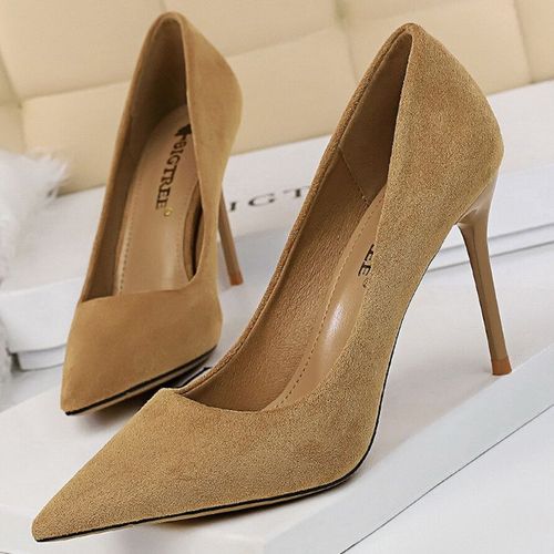 Bigtree-Escarpins En Daim  Talons Hauts Pour Femme,Chaussures De Bureau  La Mode,Escarpins De Base,Grande Taille 42 43,