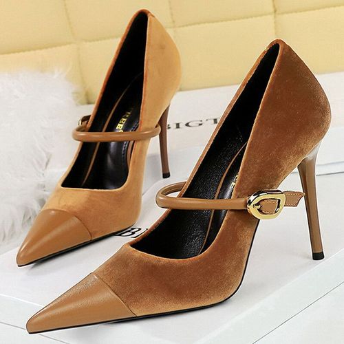 Bigtree-Escarpins Pointus En Daim Pour Femmes,Chaussures  Talons Hauts,Chssis Aiguille,Grande Taille 43,7cm,10cm,Design