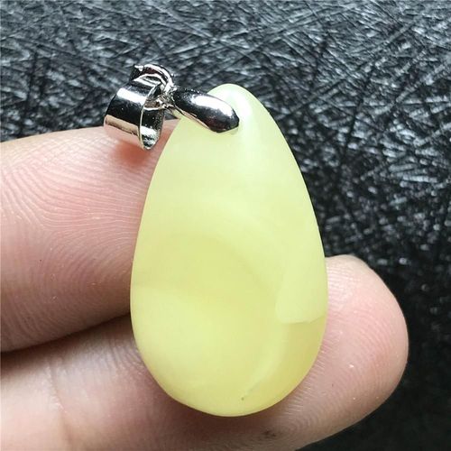 Bijoux Avec Pendentif En Forme De Goutte D'eau Pour Homme Et Femme, En Argent, En Jaune Et Ambre, En Cristal, Dimensions 23x14x6mm, Aaaaa