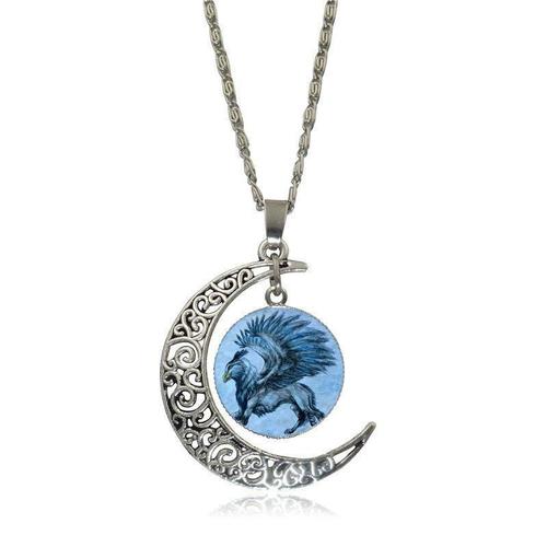 Bijoux De Marque Couleur Argent Pour Femmes, Bijoux De Marque, Collier De D?Claration De Lune, Pendentifs En Verre