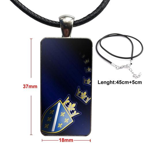 Bijoux De Marque En Acier Couleur, Collier De D?Claration De Mode, Pendentifs En Verre Pour Femmes, F?Te Drapeau De La Croatie