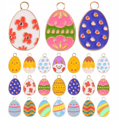 Bijoux Enfants Pendentif De Pques Pendentif En Forme D'oeuf 24 Pcs