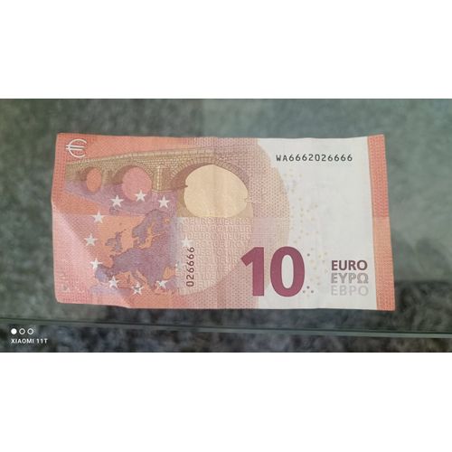 Billet 10? 2014 Avec Un Palindrome  9 Chiffres Dans Le Numro De Srie