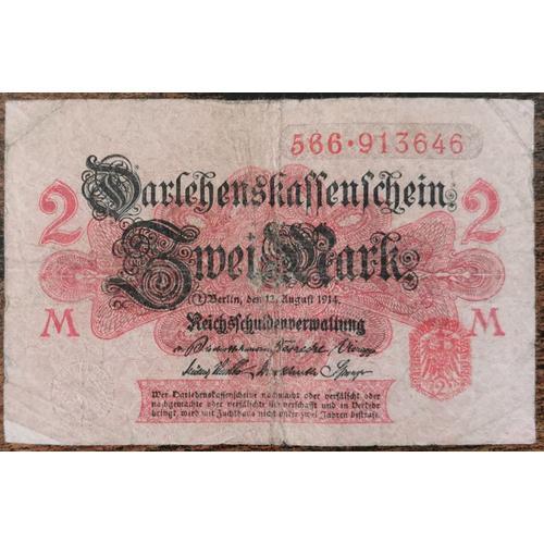Billet Allemagne 2 Mark 12 - 8 - 1914 / Zwei Mark