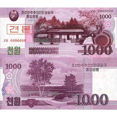 Billet De Banque Collection Core Nord - Pk N 21-Cs-Specimen - 1000 Won