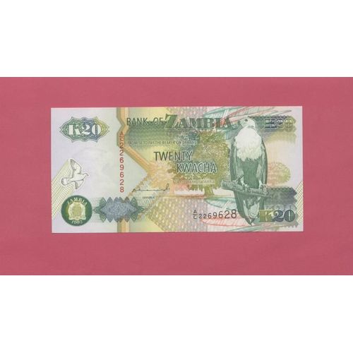 Billet De Banque Nota Banknote Bill 20 Twenty Vingt Kwacha Zambia Zambie Non Circul 1992