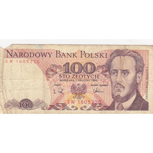Billet De Pologne 100 Zlotych 1988