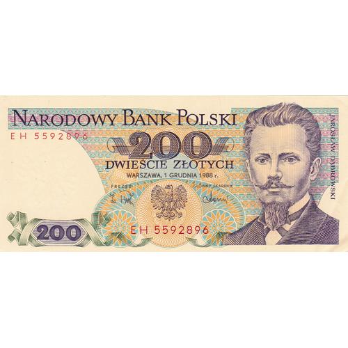 Billet De Pologne 200 Zlotych 1988