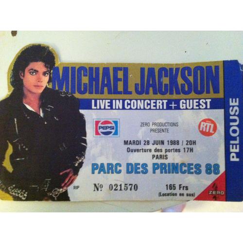 Billet Michael Jackson Parc Des Princes 1988