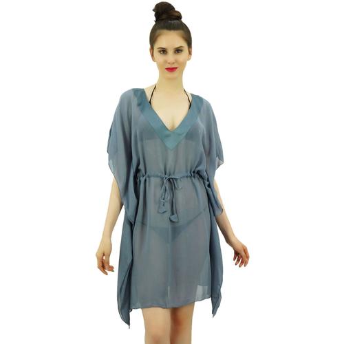 Bimba Couverture Lgre Bikini Beachwear Tunique Caftan Gris Pur Maillots De Bain Haut