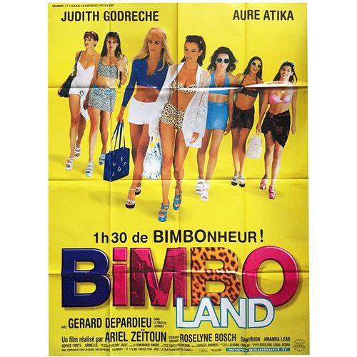 Bimboland - Vritable Affiche De Cinma Plie - Format 120x160 Cm - De Ariel Zeitoun Avec Judith Godrche, Aure Atika, Grard Depardieu, Dany Boon, Amanda Lear, Sophie Forte, Armelle - 1998