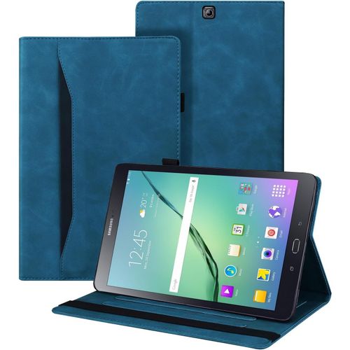 Bin Coque Samsung Galaxy Tab S2 9.7 Pouce (Sm-T810/T815/T815/T819) tui De Cuir Pu Avec Fonction Support Housse De Protection Tablette Pour Samsung Galaxy Tab S2 9.7 Pouce,Bleu.[G903]