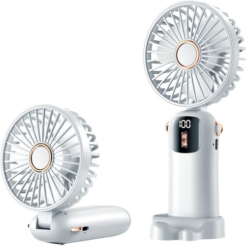 BIN Mini ventilateur portable rechargeable par USB, rglage libre de la vitesse du vent de 1  100 vitesses avec cran LED et cordon de base, pour chambre  coucher, bureau, extrieur, maison