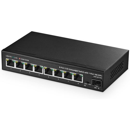 Binardat 8 Port 2.5G Switch With 10G Sfp+ Port,8 X 2.5 Gigabit Rj-45 Base-T Ports,Unmanaged Multi-Gigabit Desktop Ethernet Switch