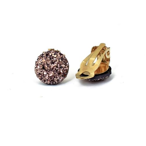 Bing Tu-Boucles D'oreilles  Rinitialisation Rond En Or, Bijoux Gomtriques, Sans Trou, En Rsine, En Clip, Bleu Et Blanc, Sans Piercing
