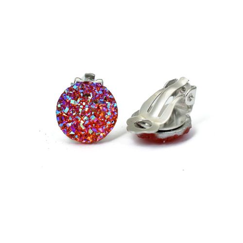 Bing Tu-Boucles D'oreilles Gomtriques Rondes En Rsine, Sans Trou D'oreille, Manchette Vert, Bleu, Blanc, Faux Piercing, Bijoux, Document Argent