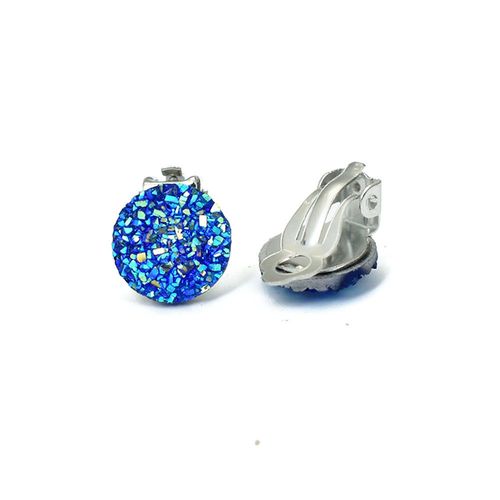 Bing Tu-Boucles D'oreilles Gomtriques Rondes En Rsine, Sans Trou D'oreille, Manchette Vert, Bleu, Blanc, Faux Piercing, Bijoux, Document Argent
