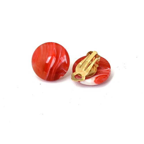 Bing Tu-Boucles D'oreilles Rondes Gomtriques Pour Femme, Rouge, Vert, Ix, Bijoux Simples En Rsine, Clips D'oreille