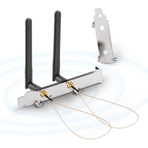Bingfu Antenne Wifi Bi-Bande 2,4 Ghz 5,8 Ghz 3dbi Mimo Rp-Sma Mle + Cble 20cm De U.Fl Ipx Ipex Mhf4 Femelle + Cache-Slots Pci Pour Carte Rseau Sans Fil Mini Pci Express Pcie Routeur Wifi [X482]