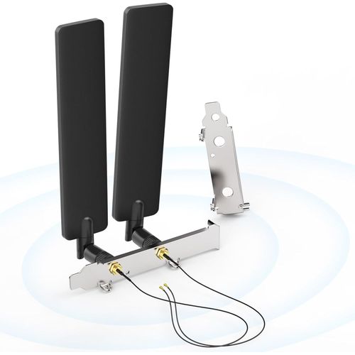Bingfu Antenne Wifi Tri-Bande 2,4 Ghz 5,8 Ghz 6e 8dbi Rp-Sma Mle + Cble 25cm De Mhf4 Ipx Ipex U.Fl Femelle + Cache-Slots Pci Pour Carte Rseau Sans Fil Intel M.2 Ngff Routeur Wifi Laptop P[X572]