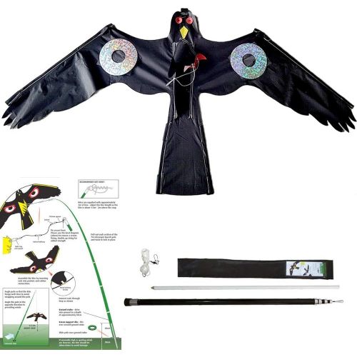 Birds Repeller Flying Kite,Simulated Hawk,Flash Reflective Scarer,Wind Power Professional Pigeon Scarer Device For Backyard Lawn And Farm Garden Scarecrow