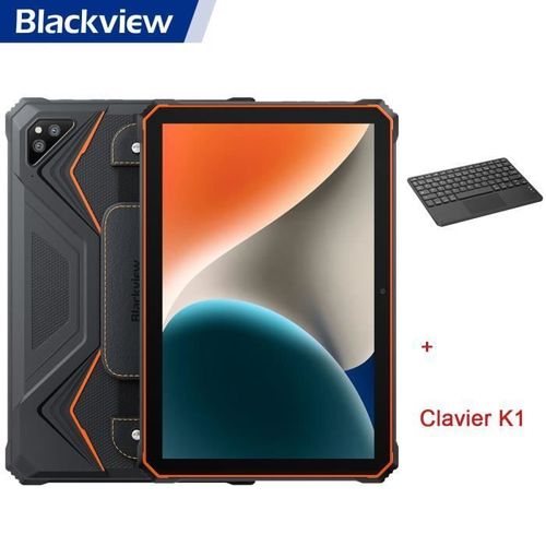 Blackview Active 6 Tablette Tactile 10.1 pouces Android 13 2.4G+5G 16 Go + 128 Go-SD 1 To 13000mAh Dual SIM Orange Avec Clavier K1