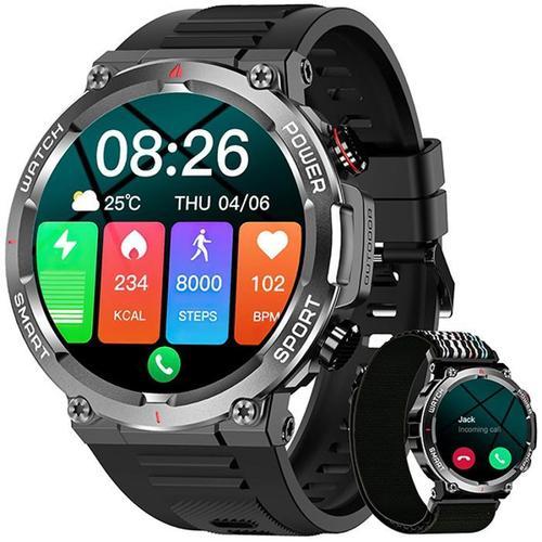Blackview W50 Montre Connecte Bluetooth Femme Homme,Smartwatch Sport 100+ Modes Sportifs,Contrle Musique Pour Ios Android - Noir