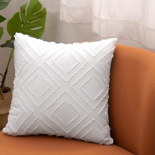 Blanc - 2pcs Taies D'oreiller Bohme 80x80cm Taies D'oreiller En Microfibre Avec Fermeture  Glissire Super Doux De Haute Qualit Et Housse De Coussin Moelleux Hypoallergnique