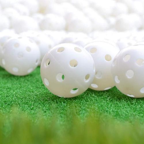 Blanc Balle De Golf, 12pcs Home Driving Indoor Range 42.6mm Balles De Golf D'entranement Creuses  Vol Limit Pour La Pratique Du Swing