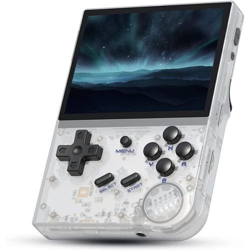Blanc - Console De Jeu Rtro Rg35xx, Cadeaux Pour Enfants, Compatible Avec Le Systme Linux, cran Ips 3.5 Pouces, Vido De Poche Portable
