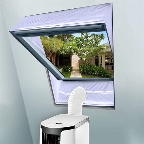 Blanc Et Impermable Kit Fentre Climatiseur Mobile Convient Pour Le Conditionneur Avec Tuyau Simple Et Double (230 Cm X 2 Pices)