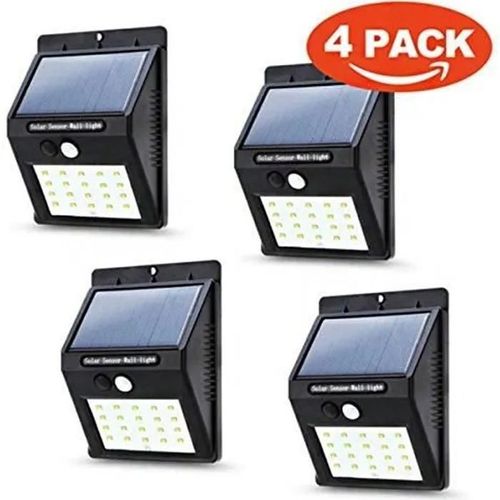 Blanc - Lampe Solaire Extrieur - Onever - 20 Led Avec Dtecteur De Mouvement - Noir