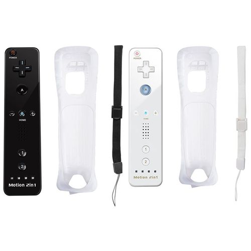 Blanc Noir Droit - Ensemble 2 En 1 Pour Console Nintendo Wii, Manette De Jeu Sans Fil, Tlcommande Dahchuck, Manette, Manette, Motion Plus En Option