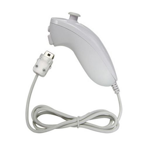 Blanc - Ostent  Manette Nunchuck Filaire  Poigne Incurve Pour Nintendo Wii, Pour Console De Jeu Vido, Avec Mouvement
