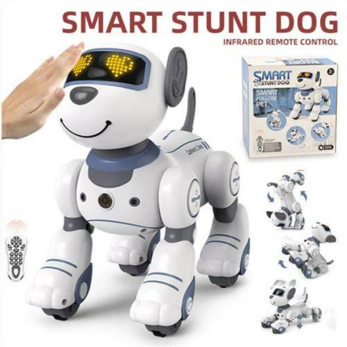 Blanc - Robot chien de contrle  distance, jouet pour enfants de 3  8 ans, Robot chiot Programmable, cascade Interactive intelligente, cadeau