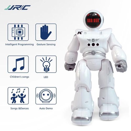BLANC - Robot Intelligent avec programmation et prsentation automatique, capteur de gestes RC, jouet, chansons musicales pour enfants