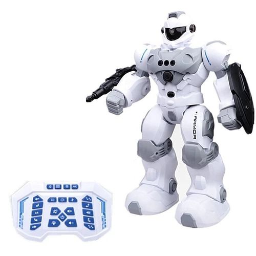 BLANC - Robot intelligent lectrique  tlcommande, dtection de geste, programmation interrupteur de glissement, balle de feu, dmo automatique chant et danse RC