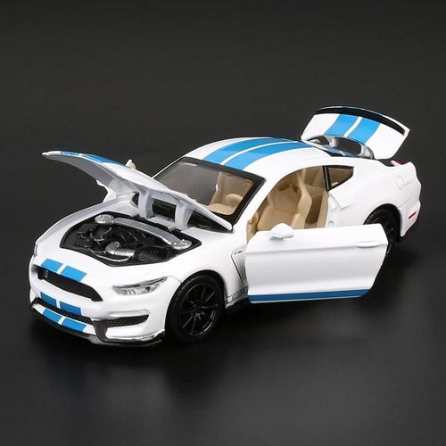Blanc sans bote - Nicce-Voiture l'inventaire Ford Mustang Shelby GT350 GT500 Smile, Haute simulation, Modle en alliage, Jouet pour enfant, chelle 1:32