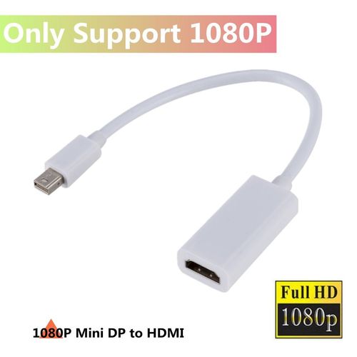 Blanc Soutien 1080P - cble HDMI Mini Displayport vers HDMI, projecteur de tlvision DP 1.4, convertisseur de Port d'affichage pour Apple Macbook Air Pro
