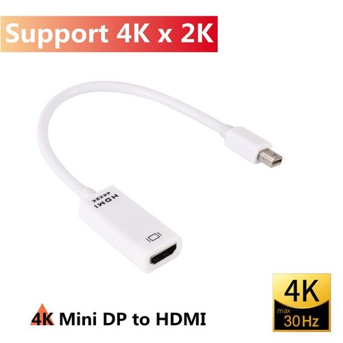 Blanc Soutien 4k - cble HDMI Mini Displayport vers HDMI, projecteur de tlvision DP 1.4, convertisseur de Port d'affichage pour Apple Macbook Air Pro